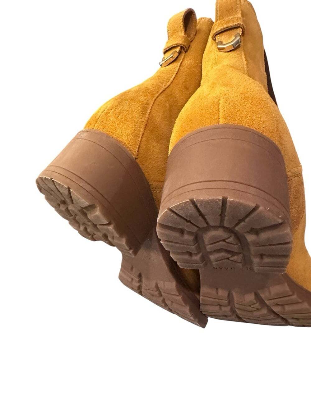 Cole Haan Camea Chelsea Boots Women’s 11B Mustard Suede Leather Lug Sole - Picture 10 of 12
